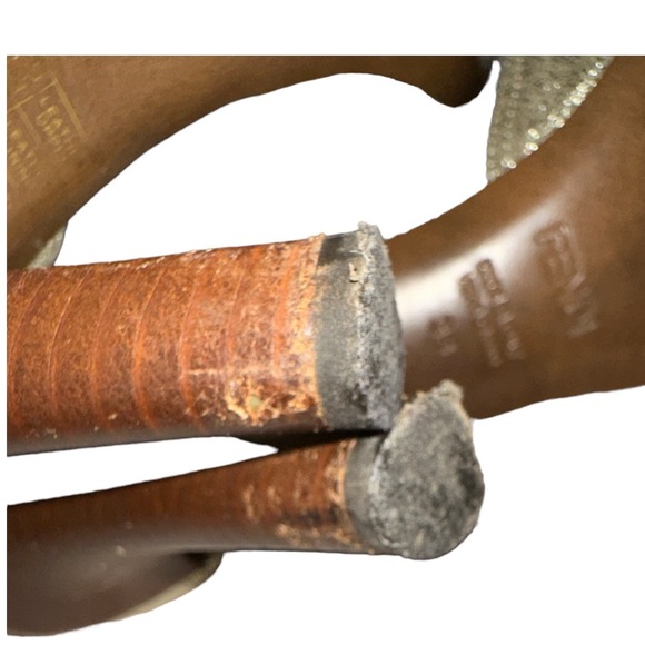 Fendi metallic gold heels with ankle strap size 38/ US 8 - Picture 5 of 8